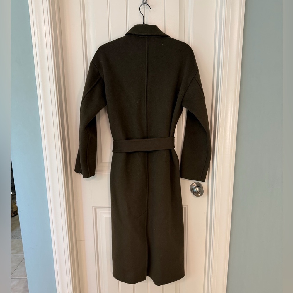 Jenni Kayne Cashmere Olive Green Overcoat  Luxury Minimalist Cost /Jacket - Picture 11 of 16